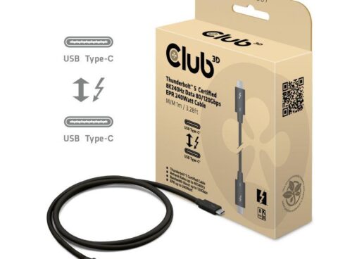 CABLE USB-C THUNDERBOLT 1M/M/M CAC-2501 CLUB3D