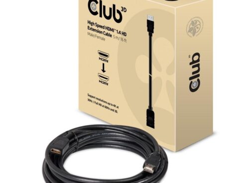 CABLE HDMI TO HDMI 5M/M/F CAC-1320 CLUB3D