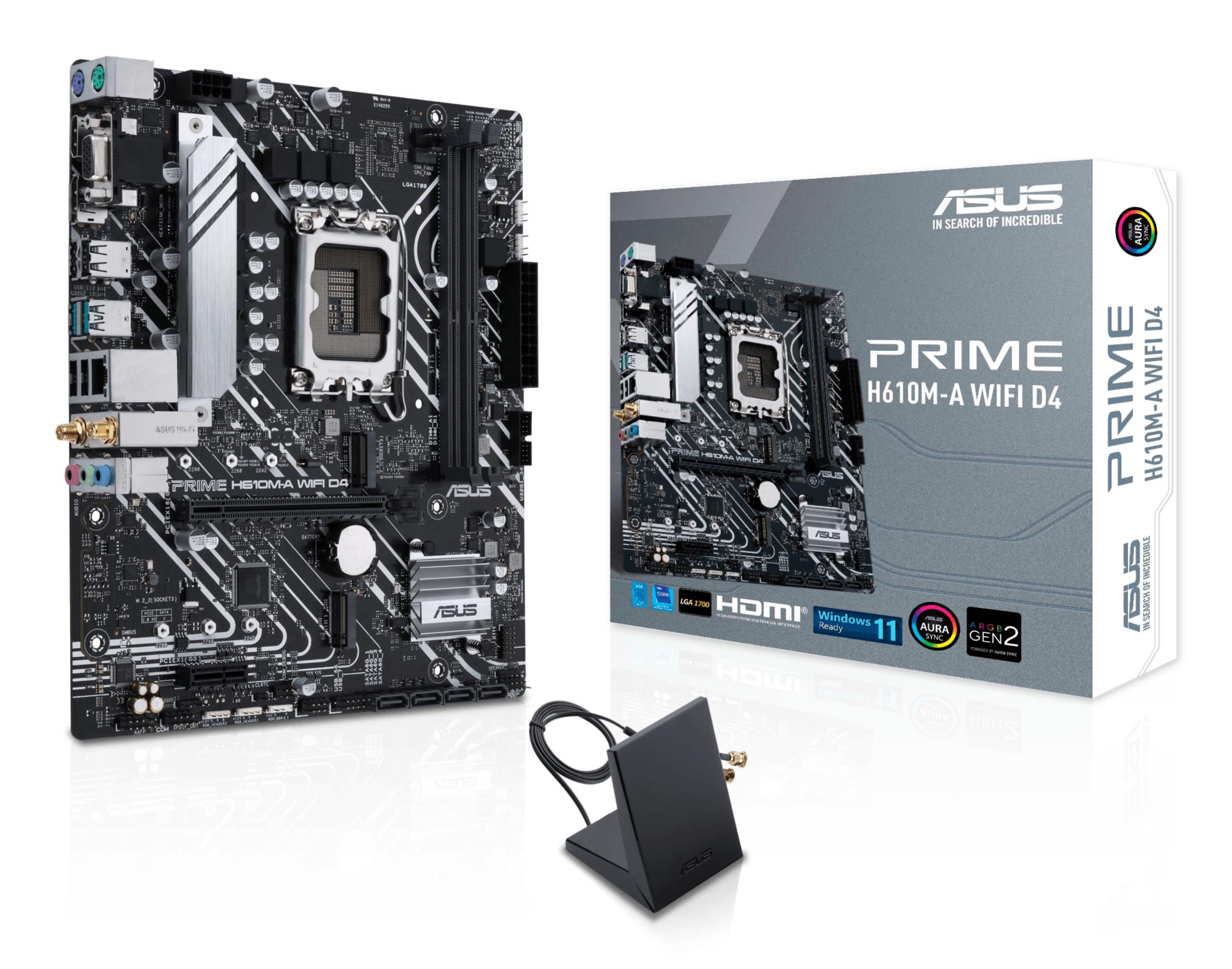 ac3883b0-ef89-4ecf-92f7-ee863736fd3a Motininė plokštė ASUS H610M-AWIFID4 su LGA1700 ir DDR4 atmintimi