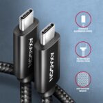 CABLE USB-C TO USB-C 1M 240W/BRAID BLK BUCM2-CM10AB AXAGON