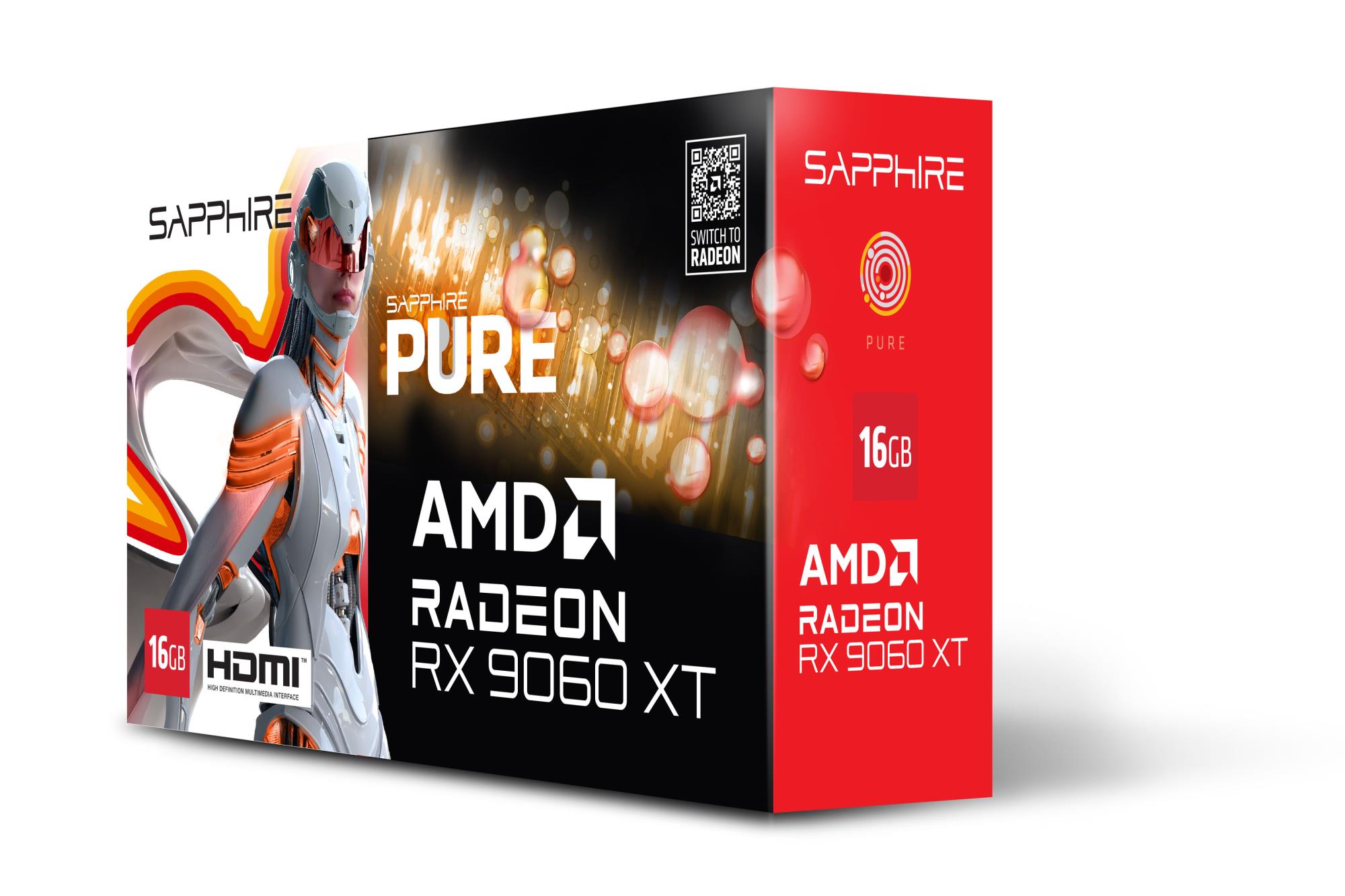 af1a7615-9ded-435d-800a-fa7800cee5e6 Graphics Card SAPPHIRE AMD Radeon RX 9060 XT 16 GB GDDR6 128 bit Dual Slot Fansink 11350-02-20G
