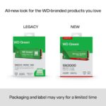 SSD WESTERN DIGITAL Green 2TB M.2 PCIe Gen4 NVMe Write speed 4200 MBytes/sec Read speed 5000 MBytes/sec 2.3mm TBW 250 TB WDS200T4G0E