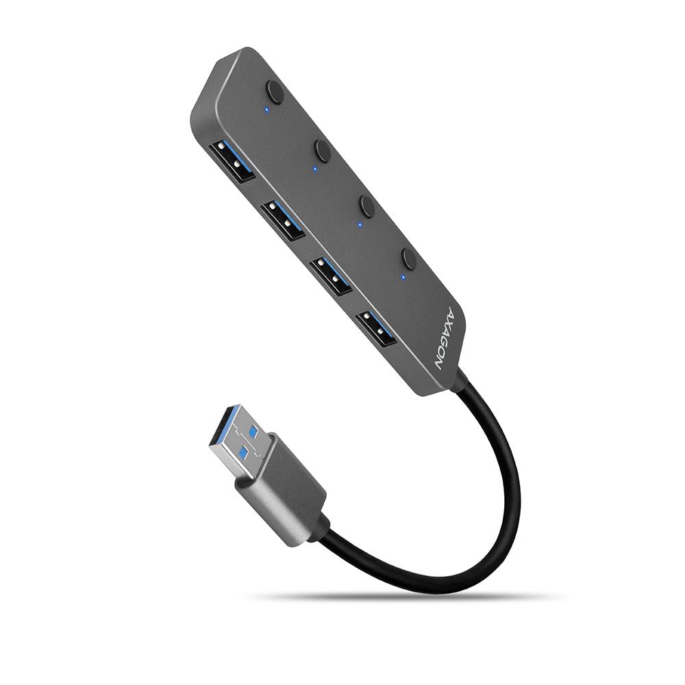 afe31782-2ea4-4be3-9eda-55ad02f6c69b AXAGON HUE-MSA USB 3.2 hub su 4 prievadais