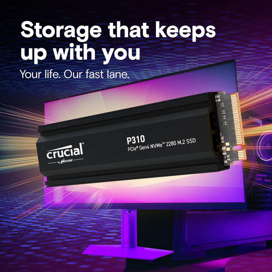 b178639c-103a-4f26-aa19-822df8a274a6-1 SSD CRUCIAL P310 1TB M.2 PCIe Gen4 NVMe 3D NAND Write speed 6000 MBytes/sec Read speed 7100 MBytes/sec TBW 220 TB CT1000P310SSD5