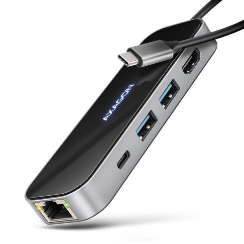 I/O HUB USB-C 6in1 AXAGON HMC-6GLN su 5Gbps greičiu