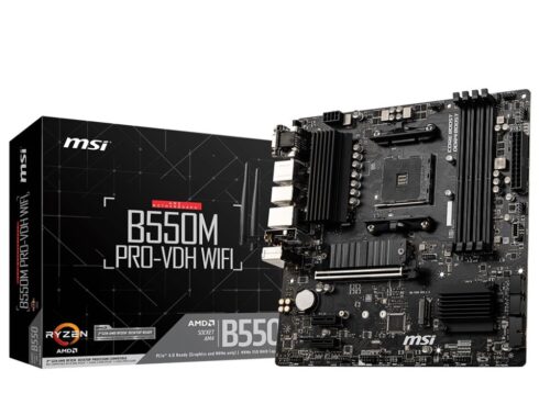Mainboard MSI AMD B550 SAM4 MicroATX 2xPCI-Express 3.0 1x 2xM.2 1xPCI-Express 4.0 16x Memory DDR4 Memory slots 4 1x15pin D-sub 1xHDMI 1xDisplayPort 2xUSB 2.0 4xUSB 3.2 1xPS/2 1xRJ45 3xAudio port B550MPRO-VDHWIFI
