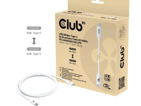 CABLE USB-C TO USB-C 1.2M/WHITE CAC-1572 CLUB3D
