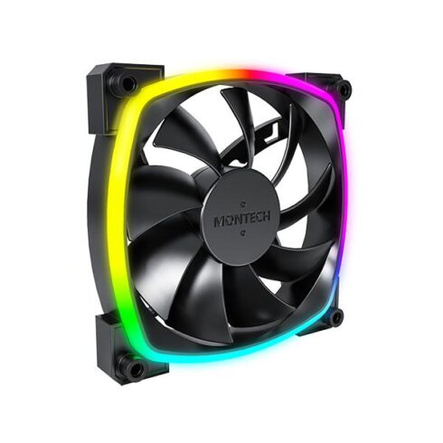 120mm Montech AX120 PWM korpuso aušintuvas juodas su RGB apšvietimu