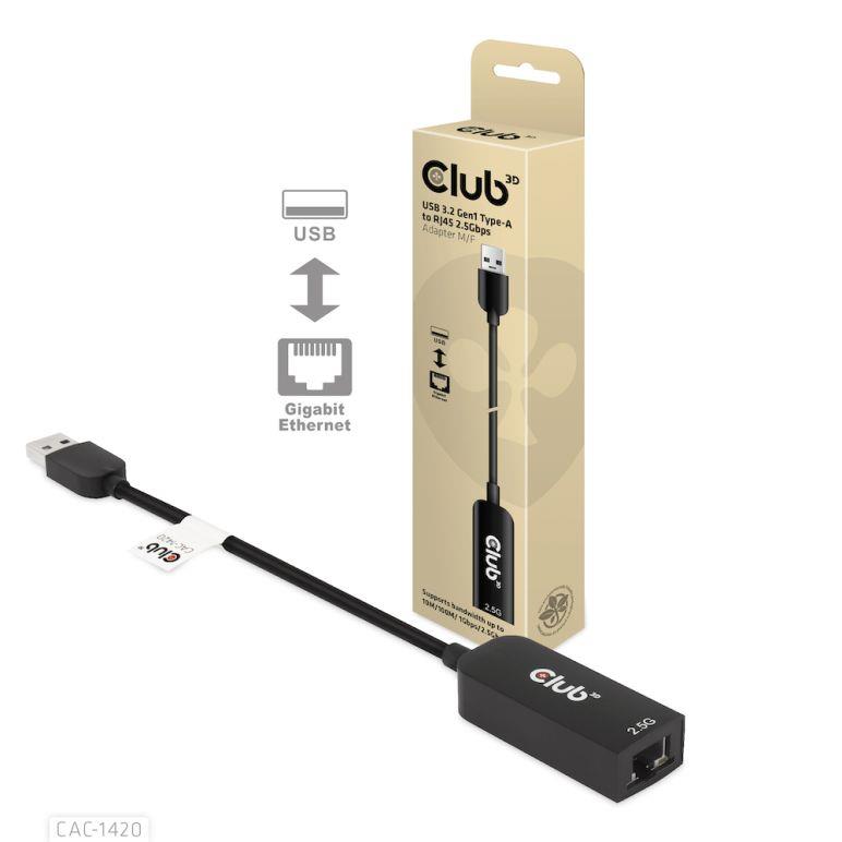 I/O ADAPTER USB3.2 TO RJ45/M/F CAC-1420 CLUB3D - RPC.LT