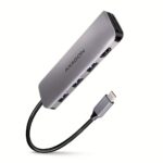 I/O HUB USB-C 5IN1 HMC-HCR3A su HDMI ir SD kortelių skaitytuvu
