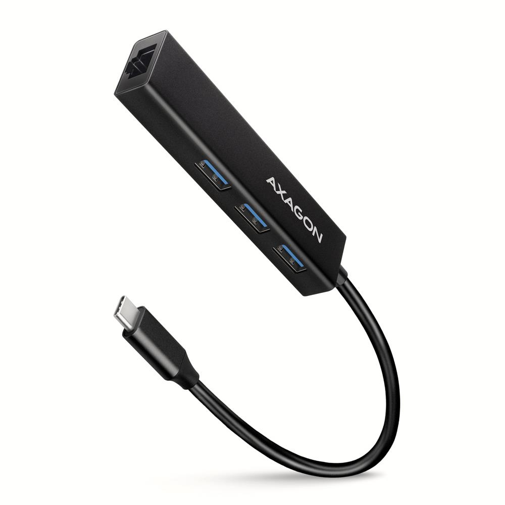 b86ec0e4-e958-4c58-bed5-fa8a5838ff6b USB-C 4 prievadų hubas AXAGON HMC-GL3A su Gigabit tinklo kortele