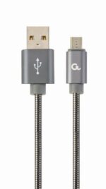 USB2 iki Micro-USB laidas 2 m, metalinis pilkas