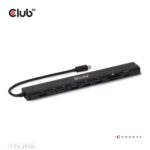 USB-C doko stotelė Club 3D CSV-2550, šoninis vaizdas su jungčių išdėstymu