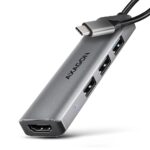 I/O HUB USB-C 4IN1 HMC-H3A su 15 cm ilgio kabeliu