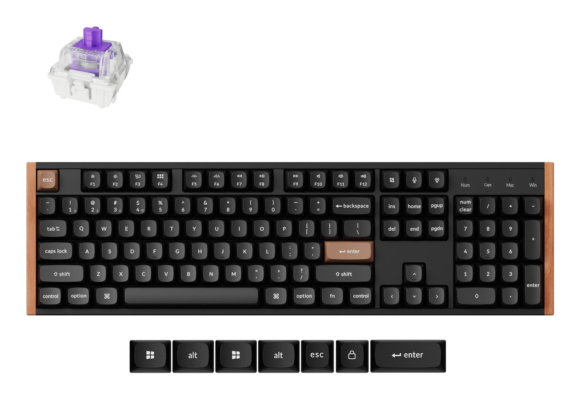 bb485a24-42dd-46ec-8769-1d419d9f6f70 Klaviatūra Keychron K10 HE su belaidžiu ryšiu ir 100% išdėstymu