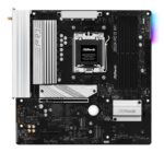 Motininė plokštė ASROCK B850M PRO RS WIFI, viršutinė perspektyva su jungtimis
