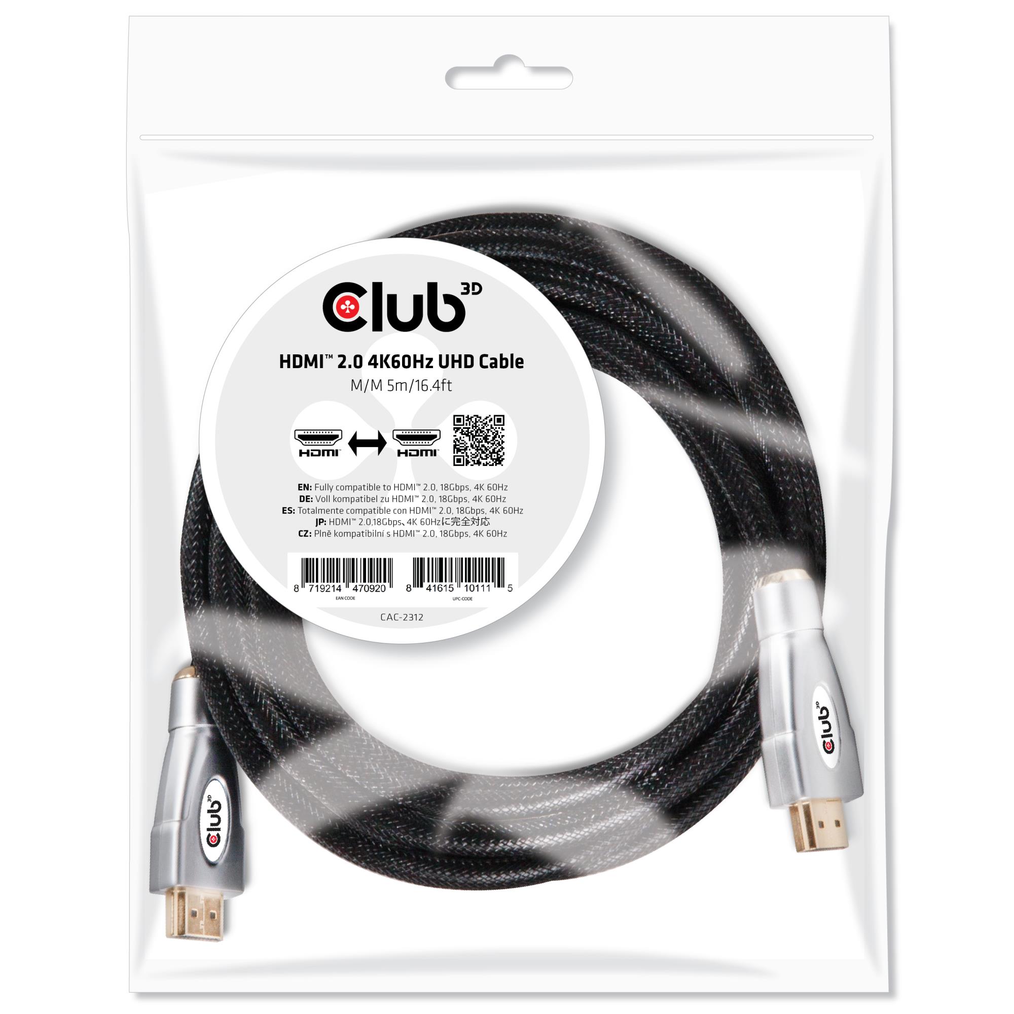 bccf7375-95d3-4b53-a29a-7fc9e53bda00 CABLE HDMI TO HDMI 5M/M/M CAC-2312 CLUB3D
