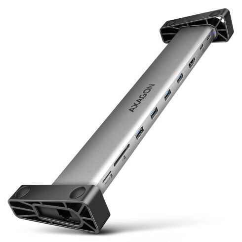 AXAGON HMC-10HLS dokų stotis su 9 prievadais ir USB-C jungtimi