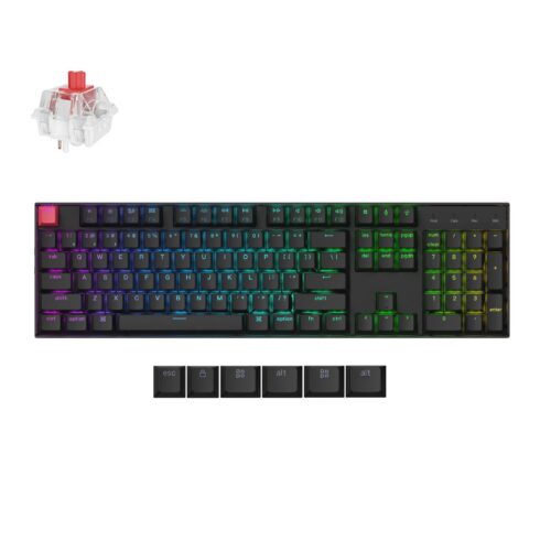 Klaviatūra Keychron K10 RGB su QMK ir juodais klavišais