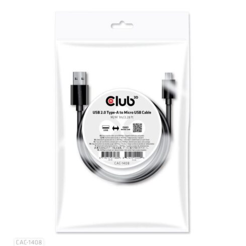 USB 2.0 Type-A į Micro USB laidas 1m, modelis CAC-1408