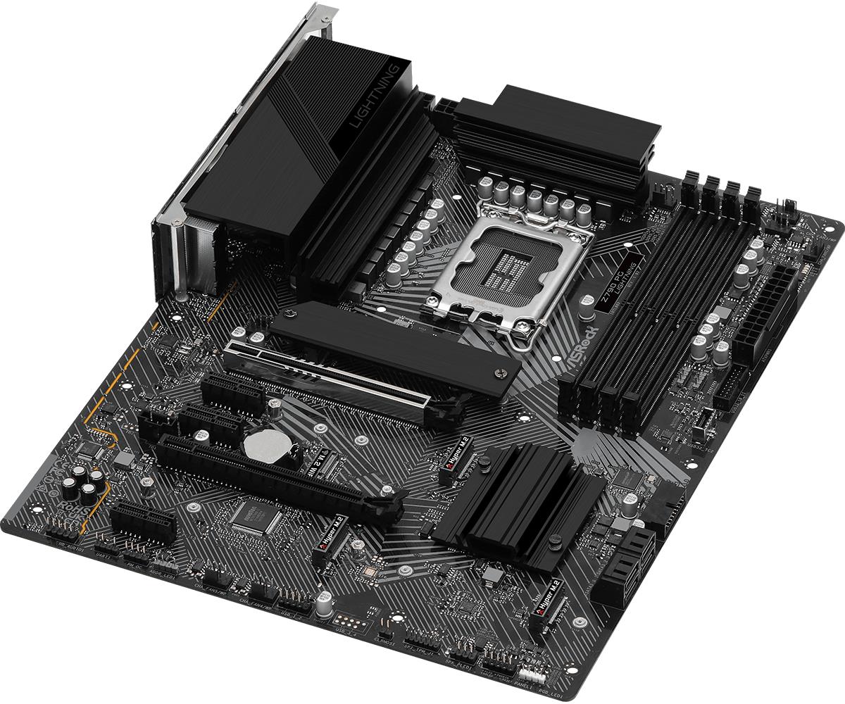 bfd3bb1f-98d7-4a5a-aa05-44e36ba18938 ASROCK Z790 motininė plokštė su DDR5 atmintimi, šoninis vaizdas