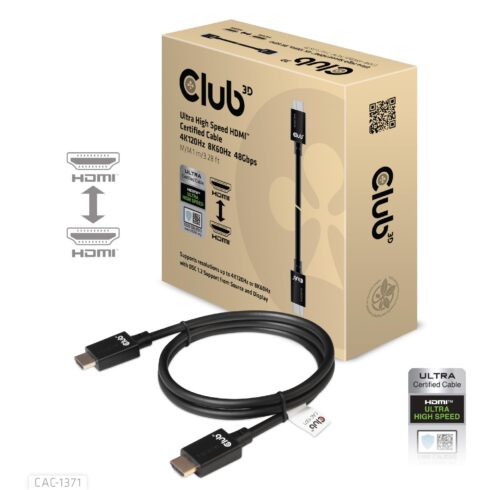 HDMI laidas 1m, Club 3D, Ultra High Speed HDMI 2.1