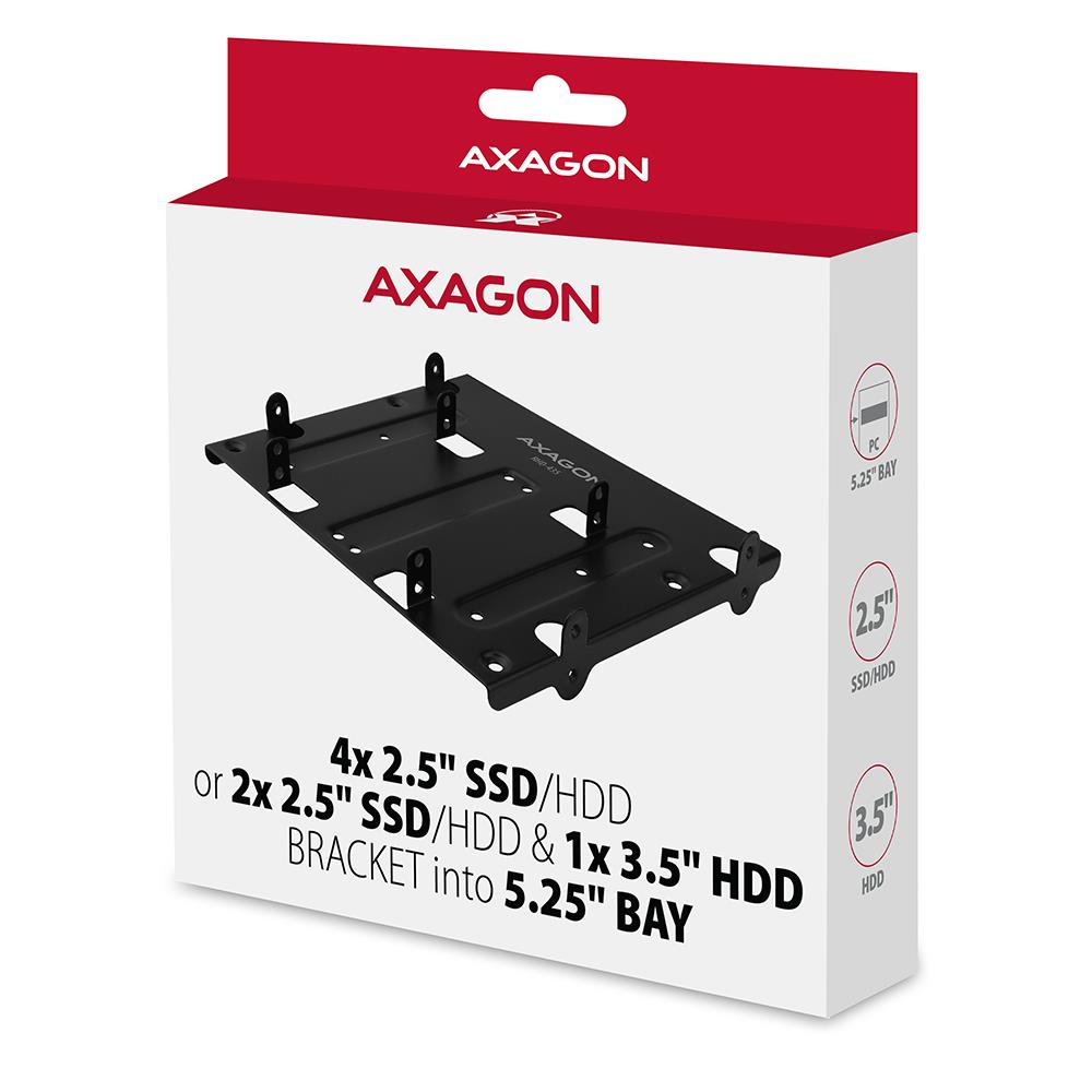 c102b01a-4aae-49ab-b400-1d42390ecc14 SSD ACC BRACKET 2.5"/3.5" TO/5.25" RHD-435 AXAGON