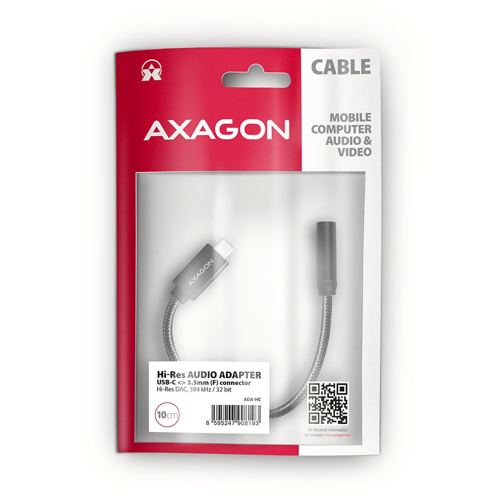 c11cfce1-409d-4bbb-a113-58a8734b30de ADAPTER USB-C TO AUDIO 3.5MM/DAC 0.1M ADA-HC AXAGON