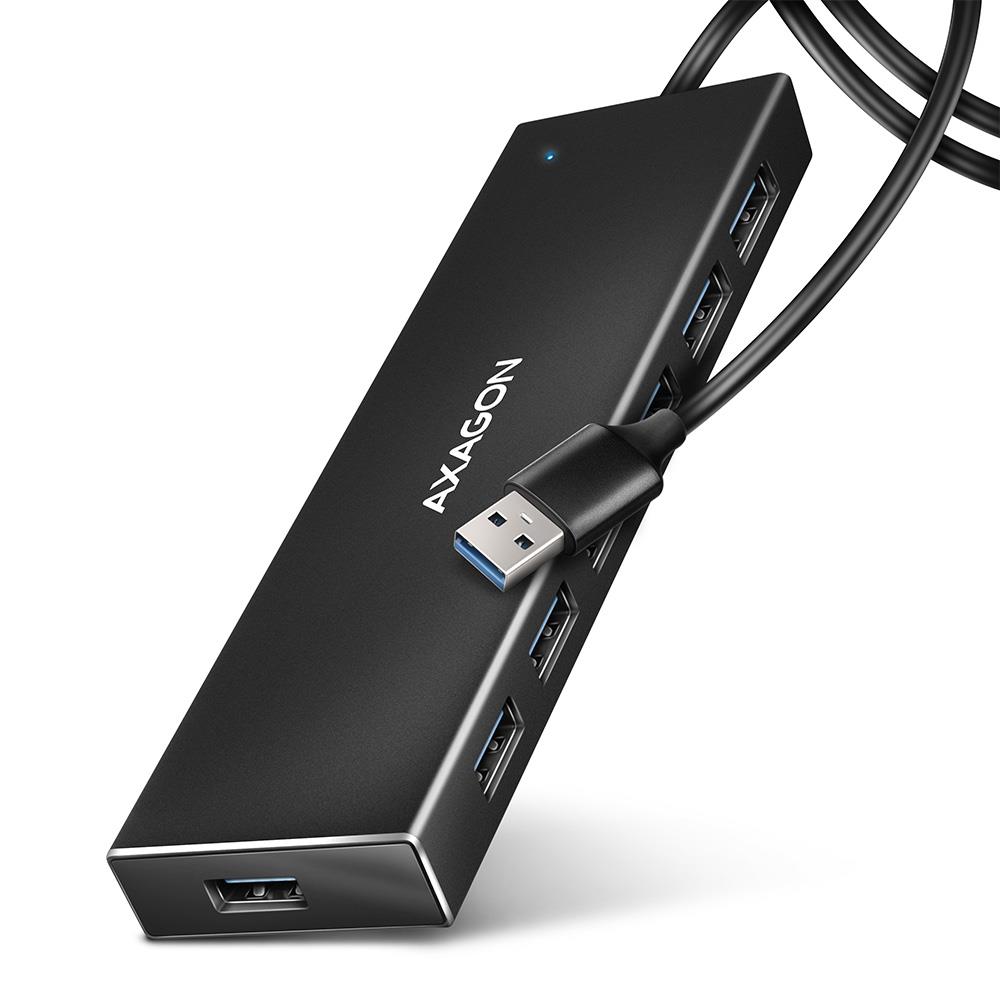 c15de507-acb6-4735-a0fb-cb37355302e9 I/O HUB AXAGON HUE-F7A su USB 3.2 ir 1 m ilgio kabeliu