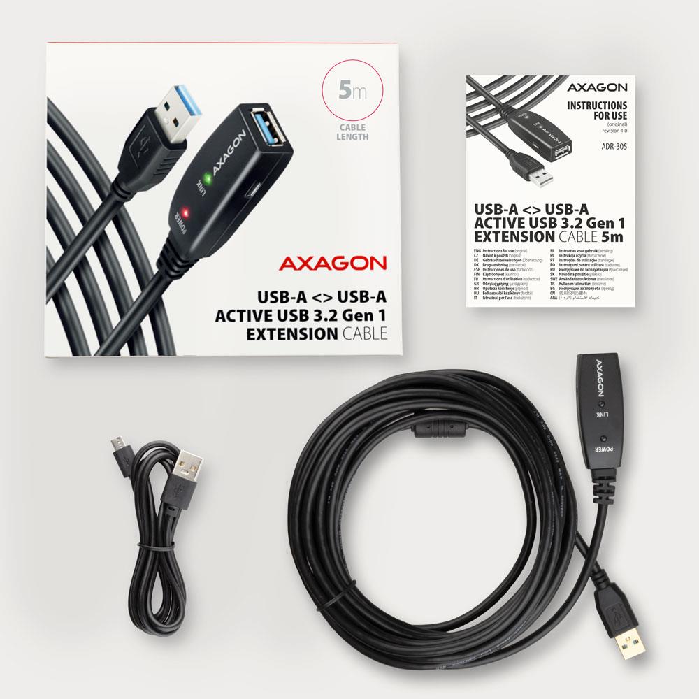 c1a483a9-4f3b-4359-84c3-68c82c6bb6b6 CABLE USB3.2 A-M/A-F ACTIVE/5M ADR-305 AXAGON