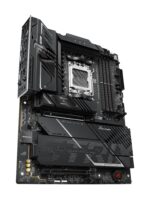 ASUS ROG STRIX X870E-H motininė plokštė, šoninis vaizdas su jungčių išdėstymu