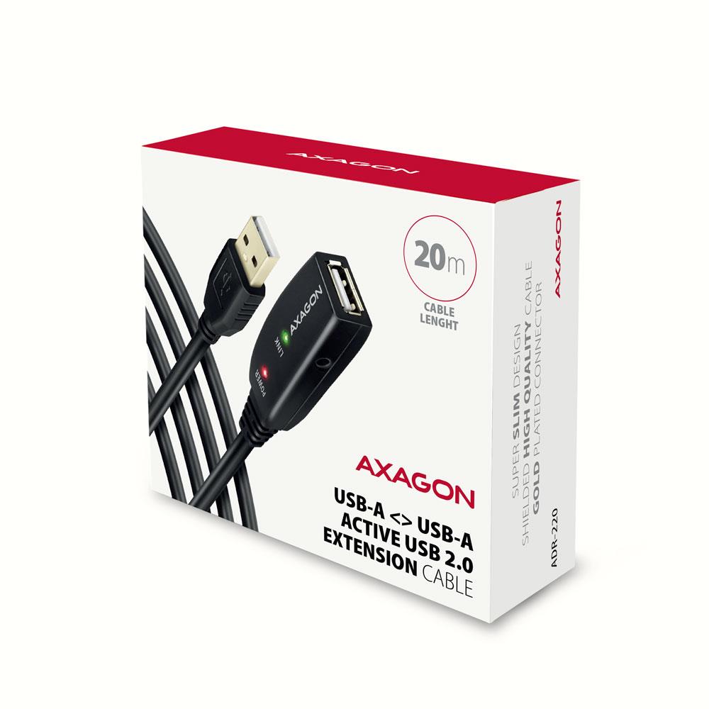 c293cc9e-71f2-4cf4-accc-975356edab27 USB2.0 A-M/A-F aktyvus kabelis, 20 metrų ilgio, iš arti