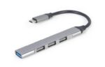 USB-C 4 prievadų hubas su 1 USB 3.0 ir 3 USB 2.0 prievadais