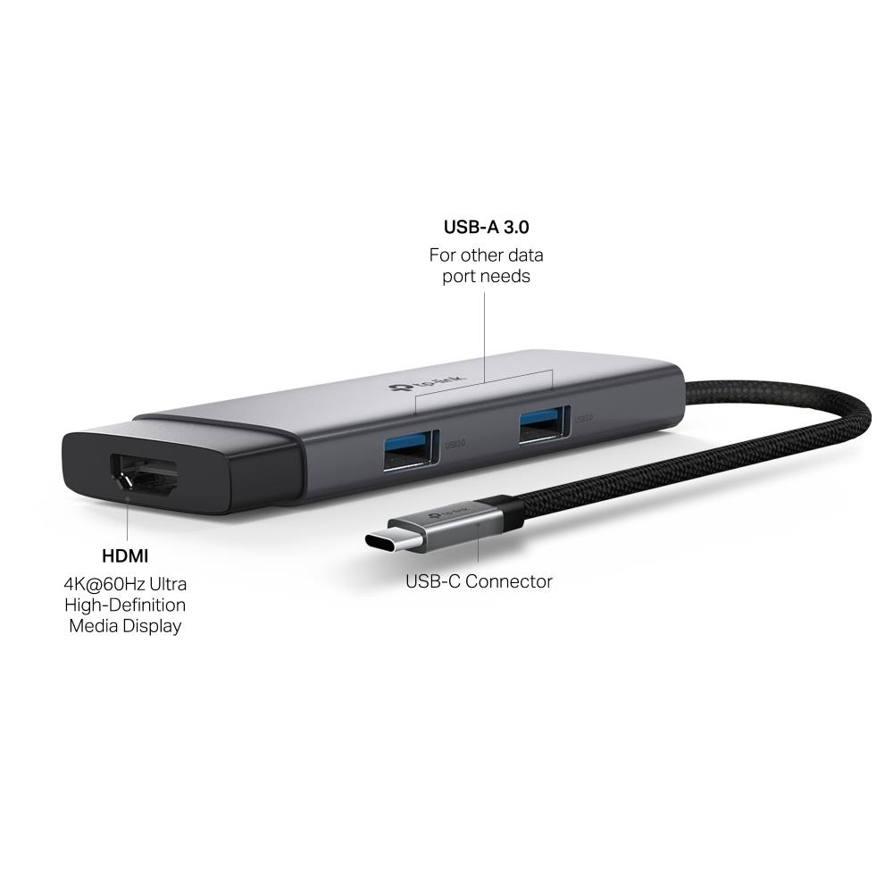 c2a6c9ea-02ae-45cf-bc3e-d4658af48357 I/O HUB USB-C 5PORT/UH5020C TP-LINK su atidarytu pakuotės dėklu