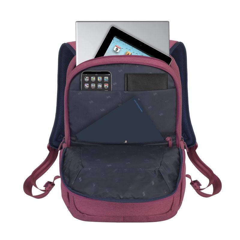 c2d37717-db8b-42a8-ab0f-0a9d632efeaf Kuprinė Suzuka 15.6" raudona, šoninis vaizdas su užtrauktuku ir kišenėmis