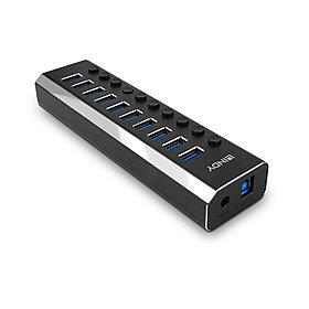c37e1b56-3e87-4f17-8154-045b566b0d8c I/O HUB USB3 10PORT su jungikliais kiekvienam prievadui