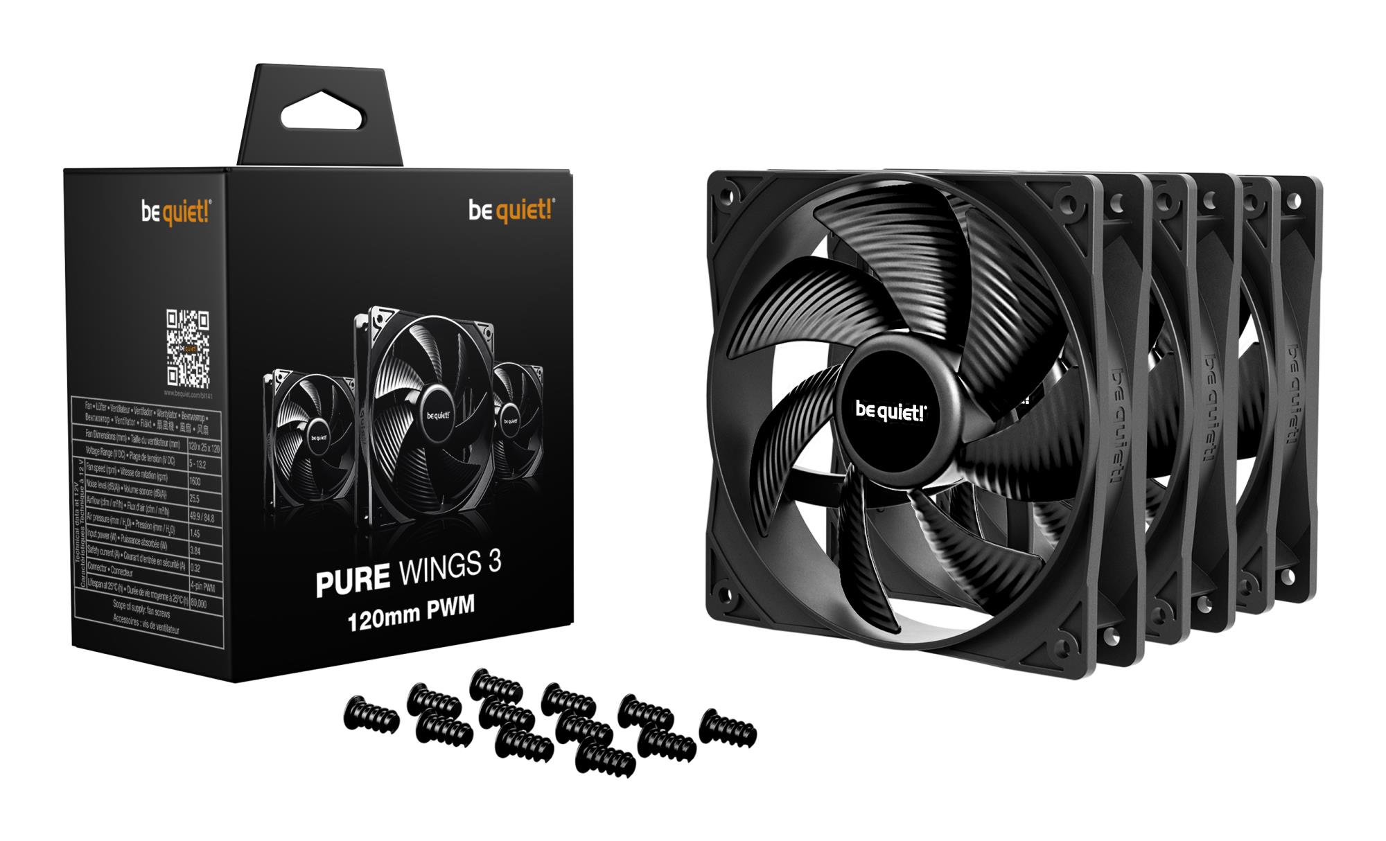 c40fb7a6-7b37-44ad-9d4b-9d42658da907 CASE FAN 120MM PURE WINGS 3/PWM 3-PACK BL141 BE QUIET