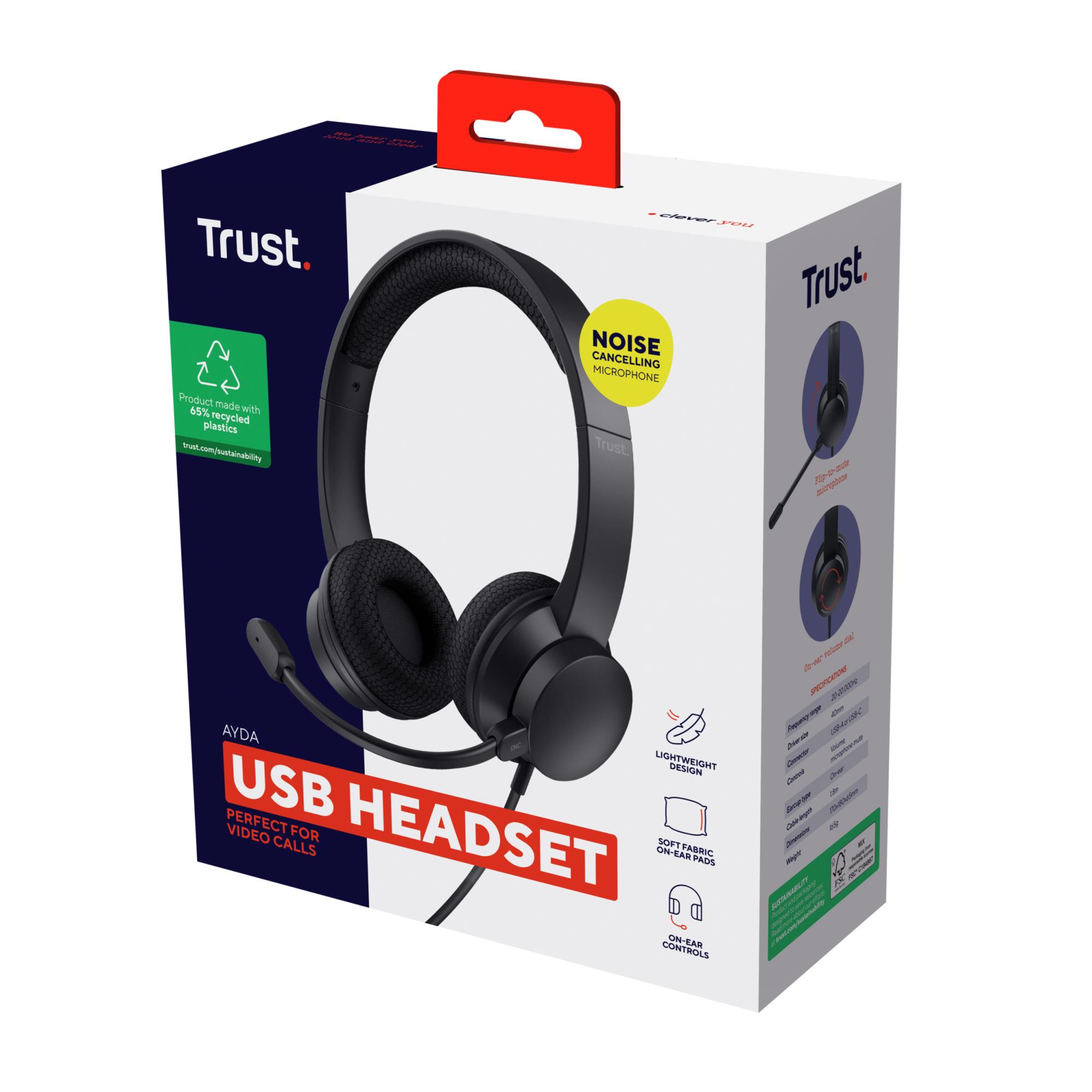 c78c43d8-6277-4031-9007-6f252d3d2dc6 HEADSET AYDA USB-ENC PC/25089 TRUST