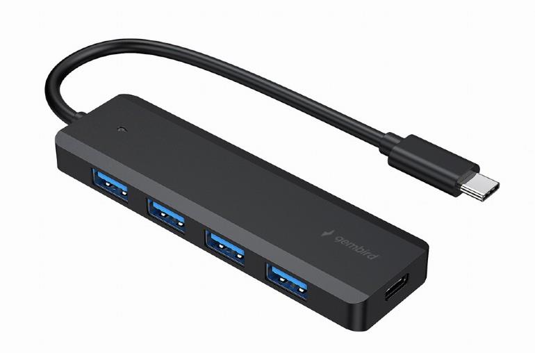 c918ef84-c1f8-4d7d-8d57-1ac10d599b68 USB-C 4-port hub GEMBIRD su USB 3.1 (Gen 1) iki 5 Gbps