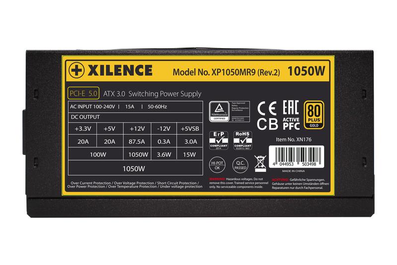 c9415894-4d1c-4751-a8db-39eb3018b02f Power Supply XILENCE 1050 Watts Efficiency 80 PLUS GOLD PFC Active XN176