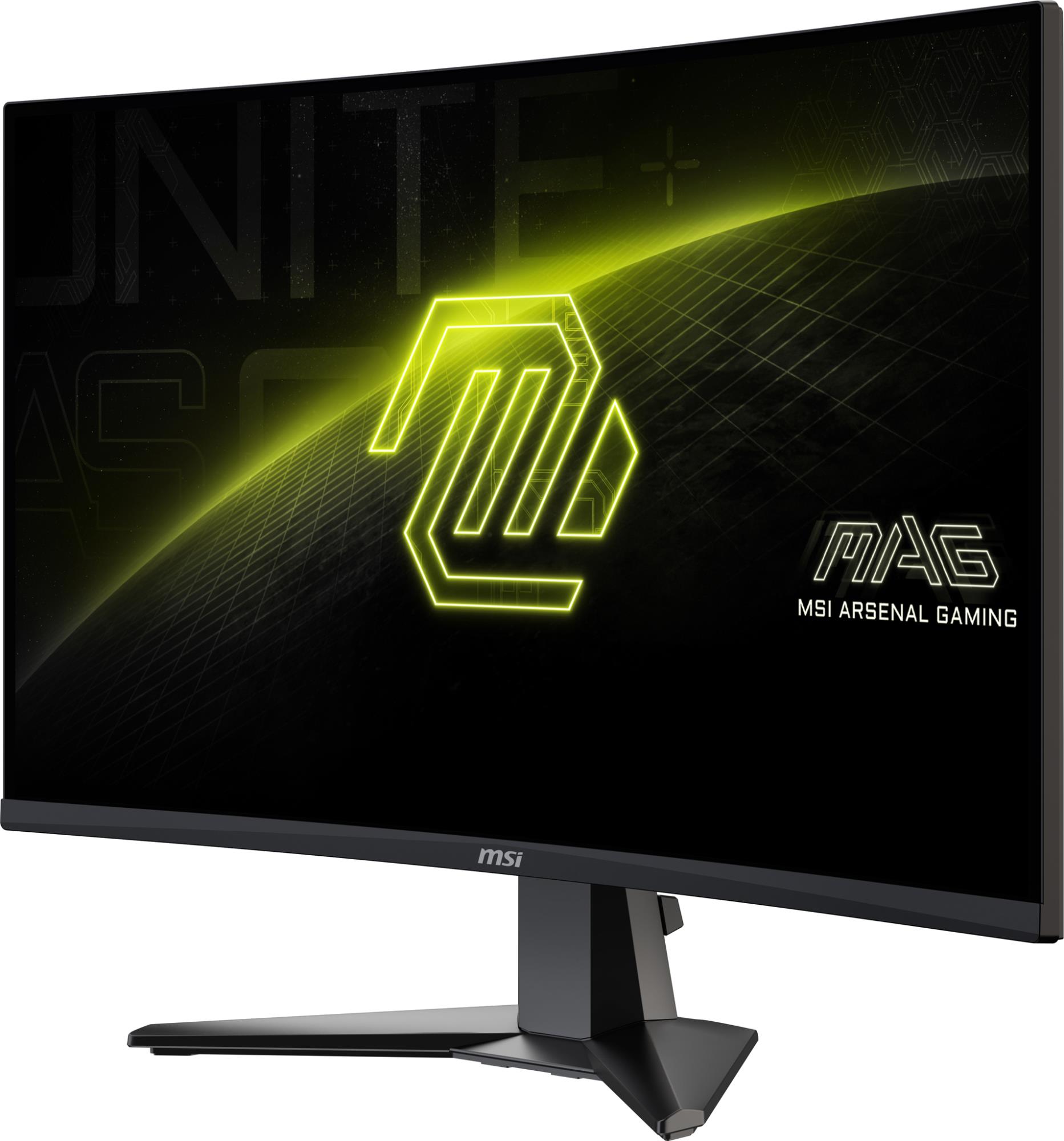 c9c753e1-a93b-45ab-b76f-6fe0ed9d60f5 Monitorius MSI MAG27CQ6F, vaizdas iš šono, rodo išlenktą ekraną