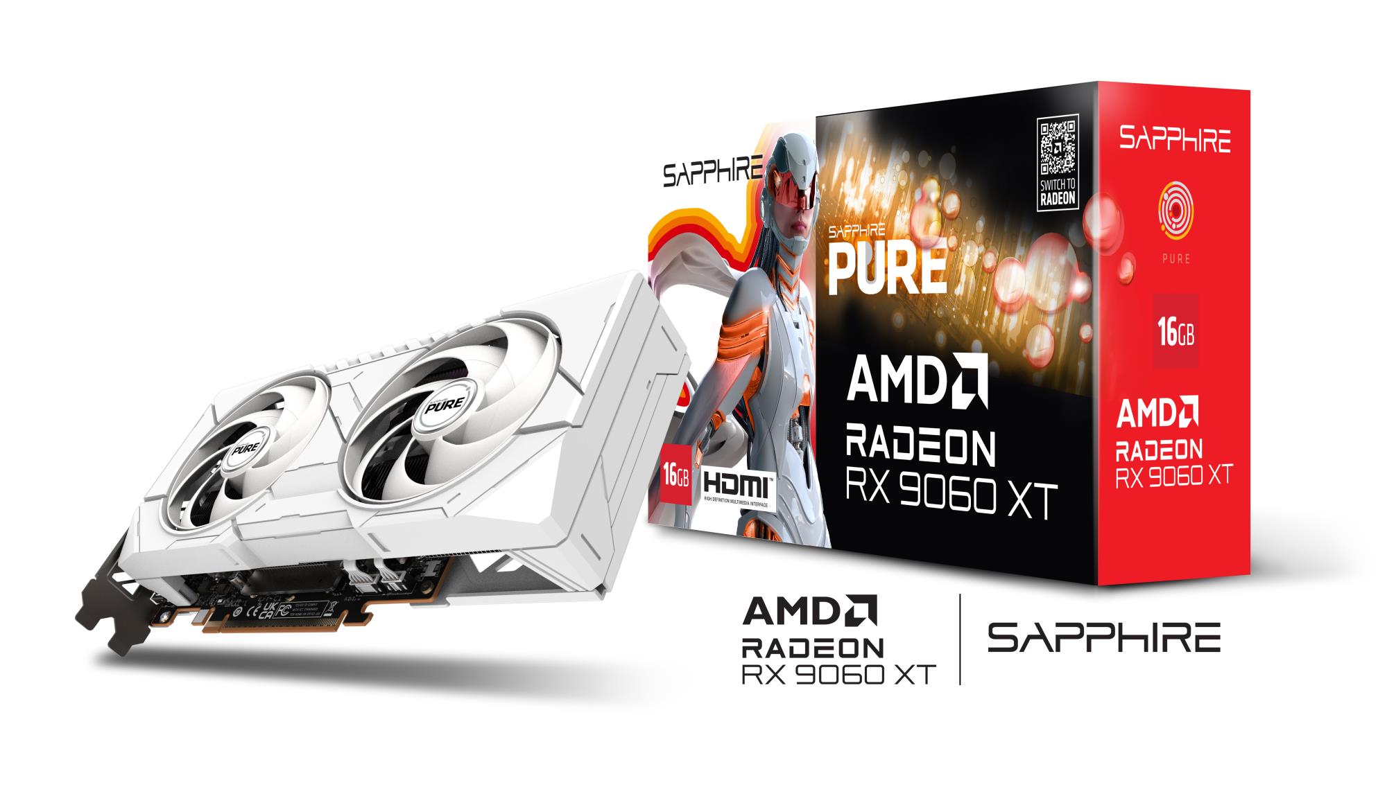 cb61763f-af60-4c89-8e2b-c42392300807 Graphics Card SAPPHIRE AMD Radeon RX 9060 XT 16 GB GDDR6 128 bit Dual Slot Fansink 11350-02-20G