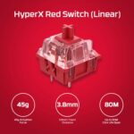 Juodos klaviatūros HyperX Alloy Origins Core, kampinis vaizdas