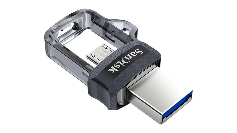cd0d8d82-f0de-4f60-9af7-cc6be205e07d USB atmintinė SanDisk 32GB su micro-USB ir USB 3.0 jungtimis