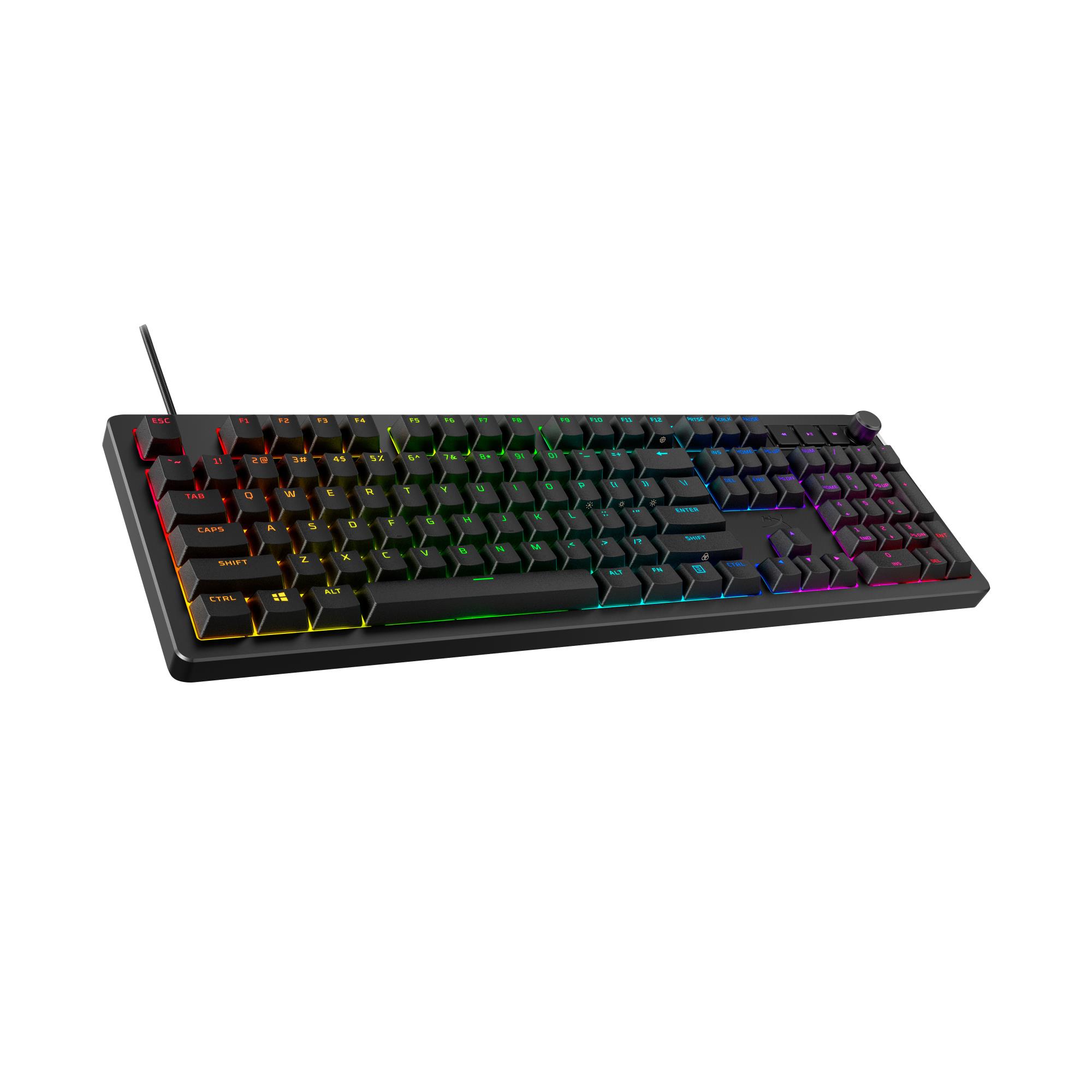cd60c669-2081-4616-baad-a0cd5f52a1d4 Klaviatūra HyperX Alloy Rise, šoninis vaizdas su apšvietimu