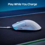 Pelė HyperX Pulsefire Haste 2, balta, iš šono