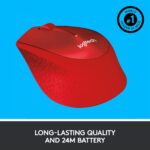 MOUSE USB OPTICAL WRL M330/SILENT RED 910-004911 LOGITECH