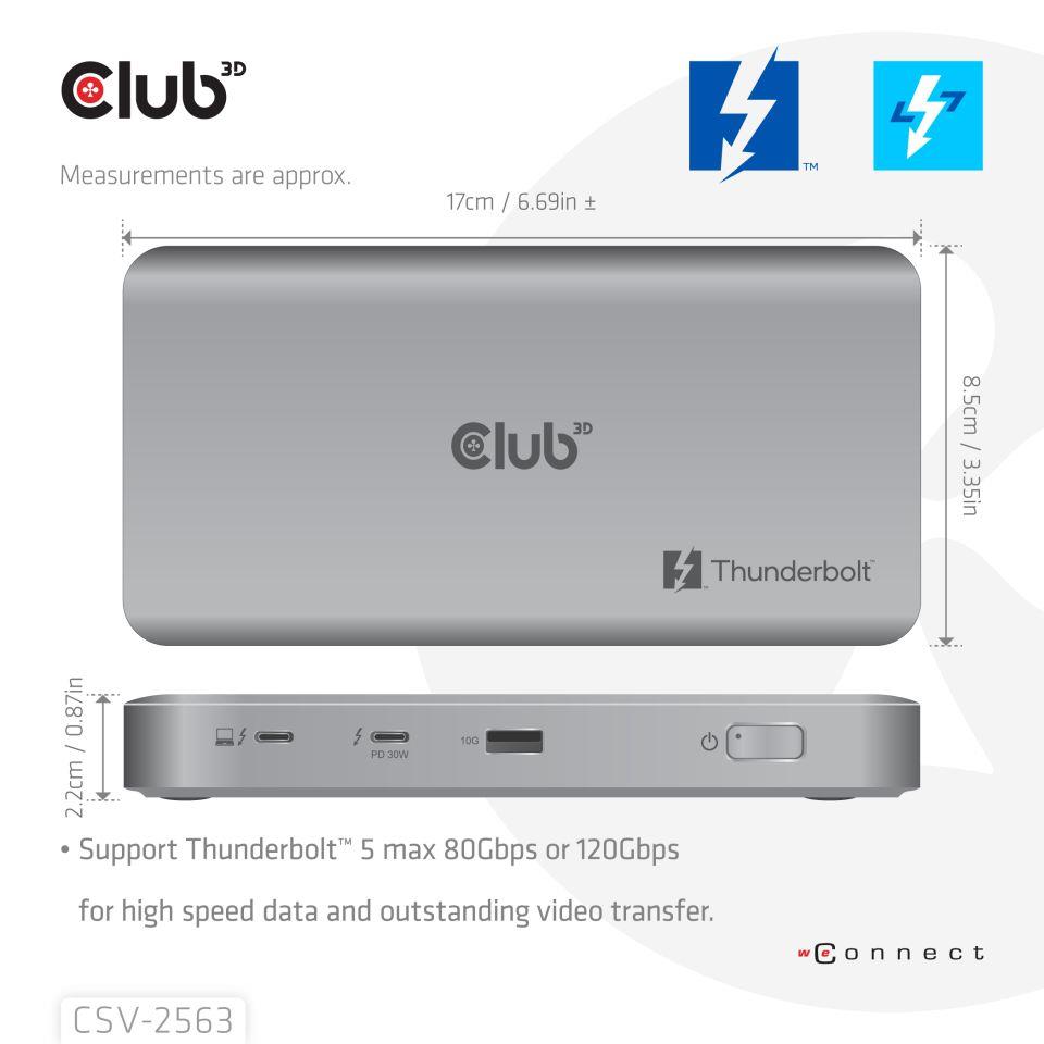 d0872706-5e49-4889-8291-e3cf74f5588b-1 I/O HUB THUNDERBOLT 5IN1 CSV-2563 su matomu prievadų išdėstymu