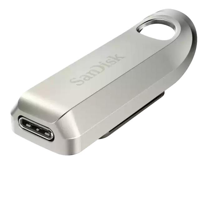 d116f268-4bf4-4a68-afb1-47df32d410ae USB-C atminties kortelė SanDisk 128GB su slidžiu korpusu, šoninis vaizdas