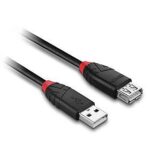 USB2 prailginimo kabelis 5m, matomas iš šono su jungtimis
